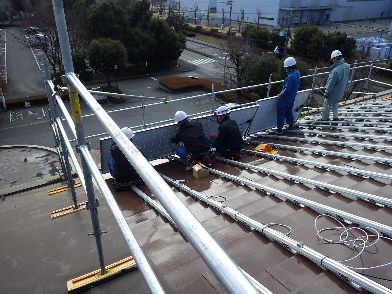 清原地区市民センター太陽光発電設備工事施工写真