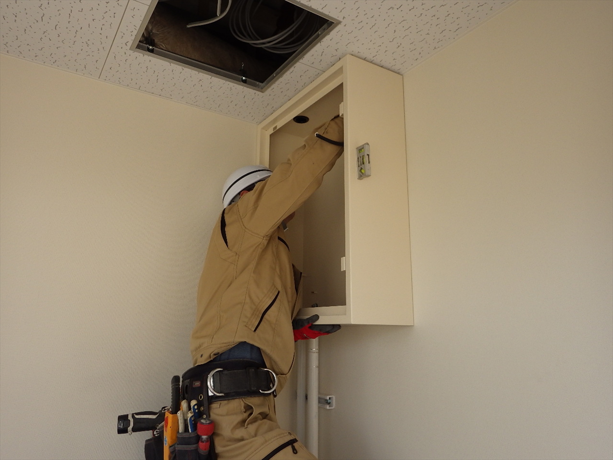 宝木小子どもの家新築電気設備工事（軽量鉄骨造2階建て）施工写真
